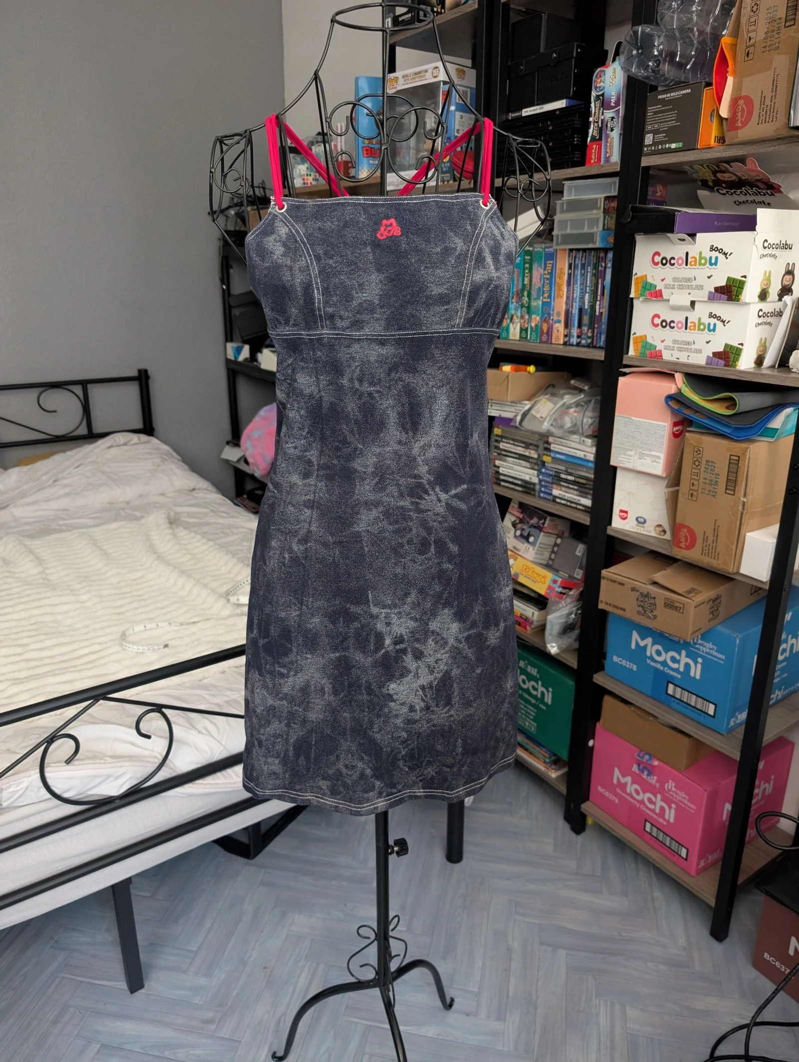 Magnifique Robe courte vintage effet denim / jean Banana Moon
